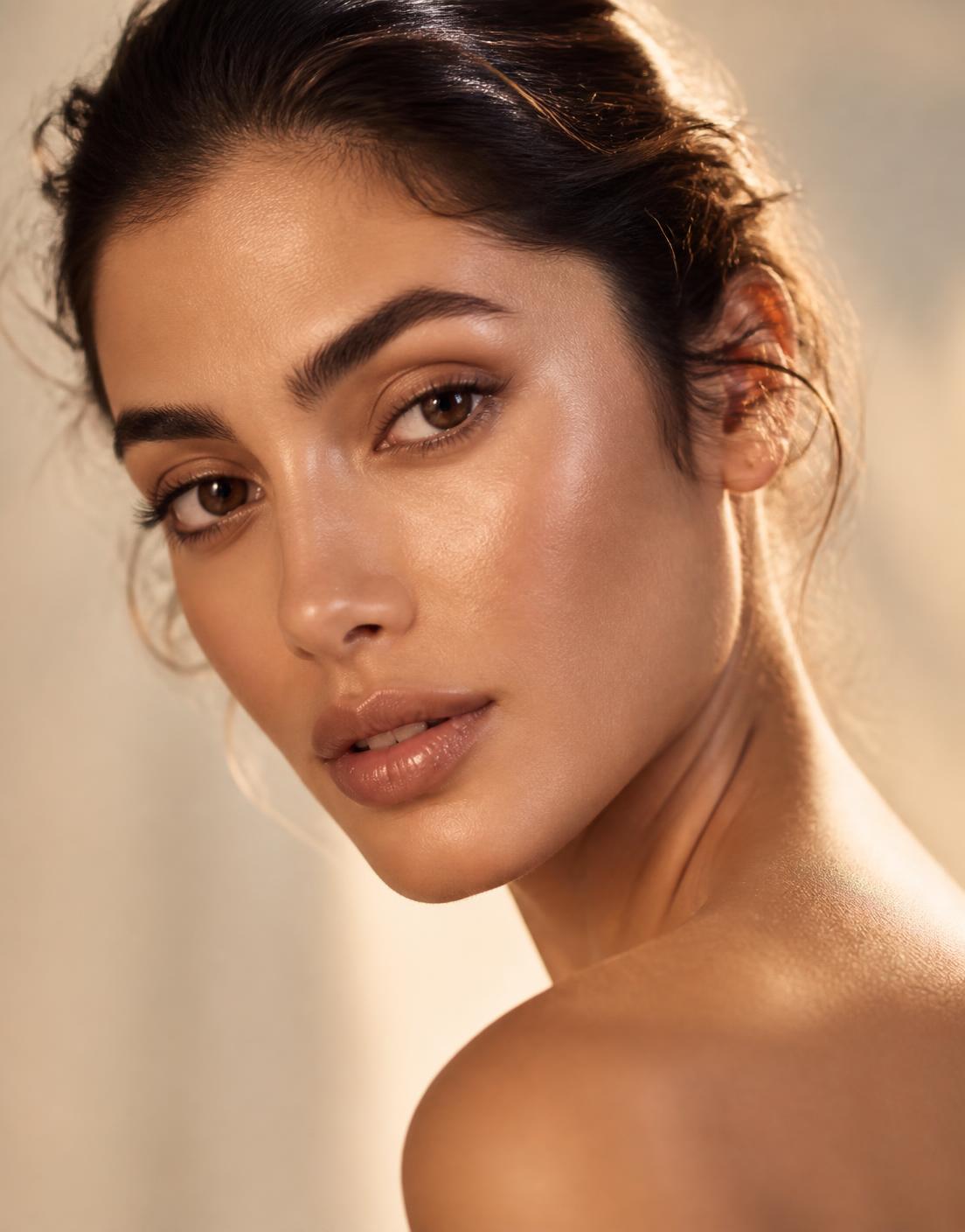Editorial beauty portrait representing the AYER BEAUTY aesthetic